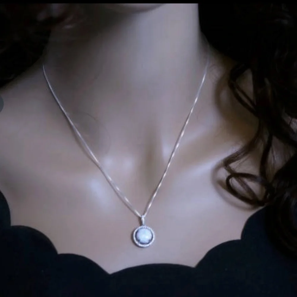 Rose gold fire opal necklace